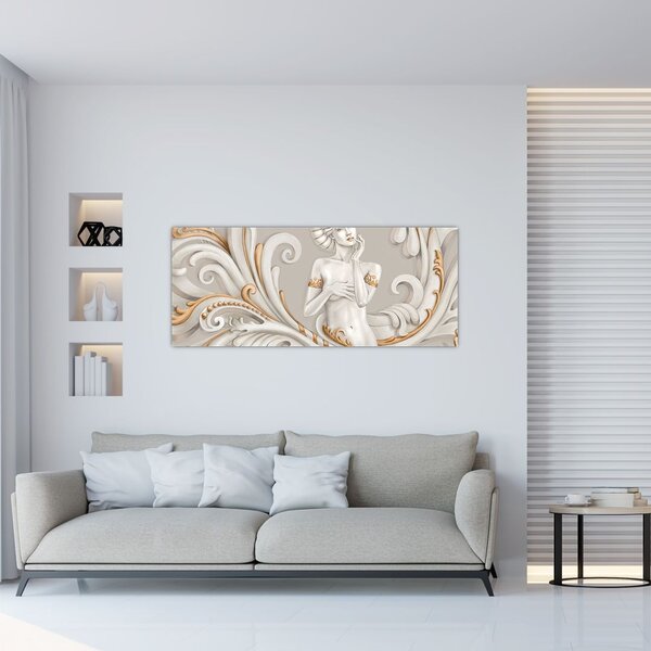 Tablou - Imagine a zeiței într-un fundal ornamental (120x50 cm)