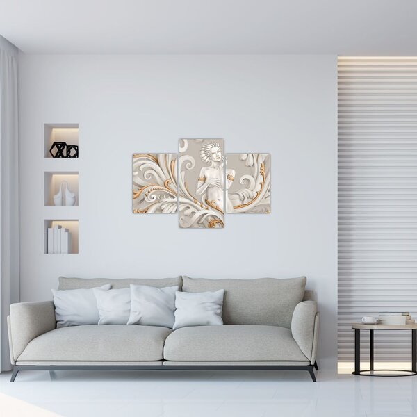 Tablou - Imagine a zeiței într-un fundal ornamental (90x60 cm)
