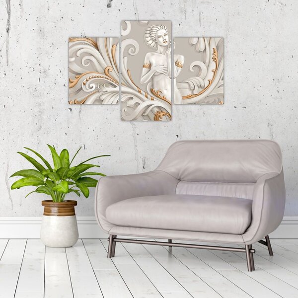 Tablou - Imagine a zeiței într-un fundal ornamental (90x60 cm)