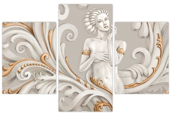 Tablou - Imagine a zeiței într-un fundal ornamental (90x60 cm)