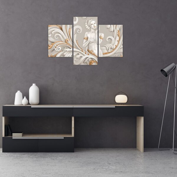 Tablou - Imagine a zeiței într-un fundal ornamental (90x60 cm)