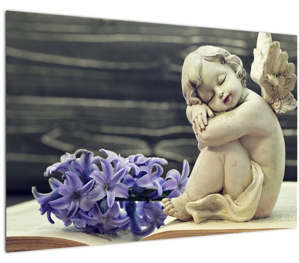 Tablou - Înger cu floare (90x60 cm)