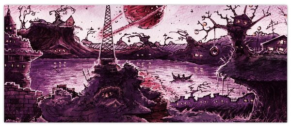 Tablou - Sat fermecat (120x50 cm)