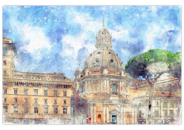 Tablou - Biserica Santa Maria di Loreto, Roma, Italia (90x60 cm)