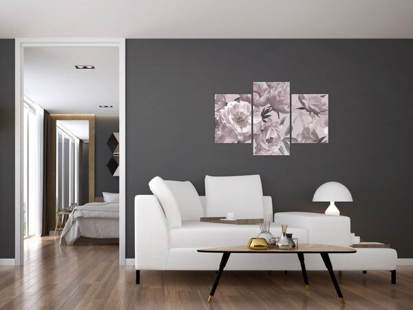 Tablou - Vintage bujorii (90x60 cm)