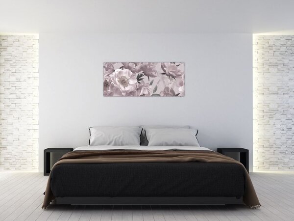 Tablou - Vintage bujorii (120x50 cm)