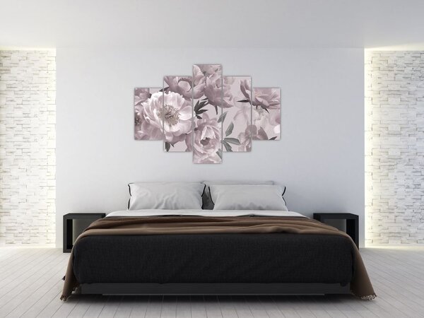 Tablou - Vintage bujorii (150x105 cm)