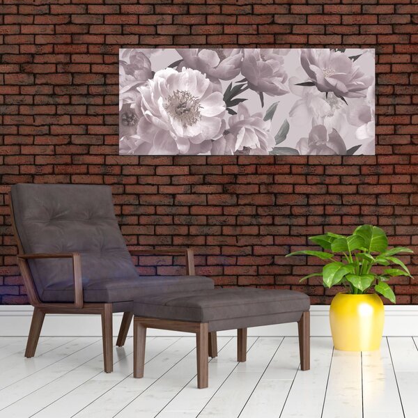 Tablou - Vintage bujorii (120x50 cm)
