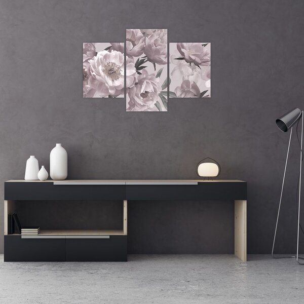 Tablou - Vintage bujorii (90x60 cm)