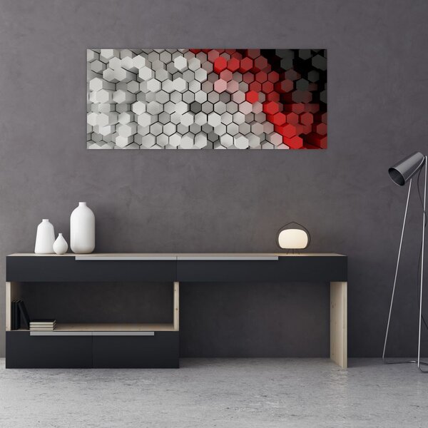 Tablou - 3D hexagoane (120x50 cm)
