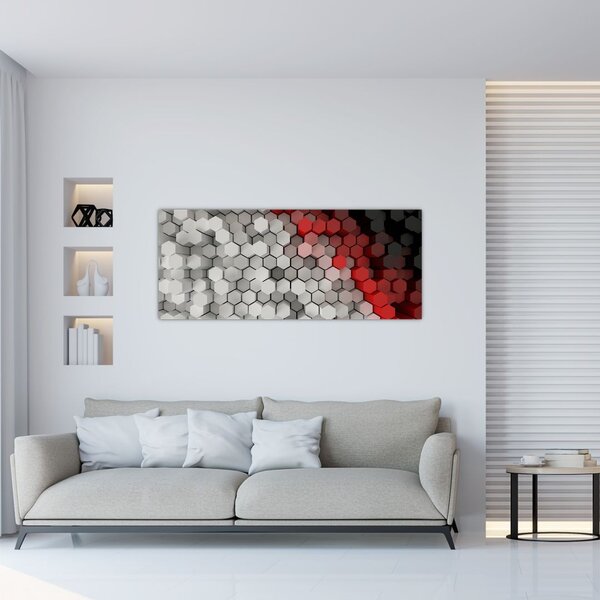 Tablou - 3D hexagoane (120x50 cm)