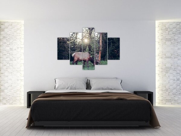 Tablou - Elan în poiană (150x105 cm)