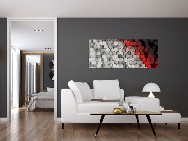 Tablou - 3D hexagoane (120x50 cm)