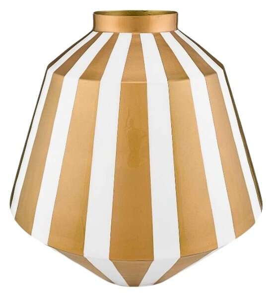 Vaza decorativă, din metal, Pip Studio, White-Gold, 35 cm, colecția Royal Dot Delight