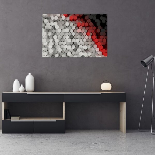 Tablou - 3D hexagoane (90x60 cm)