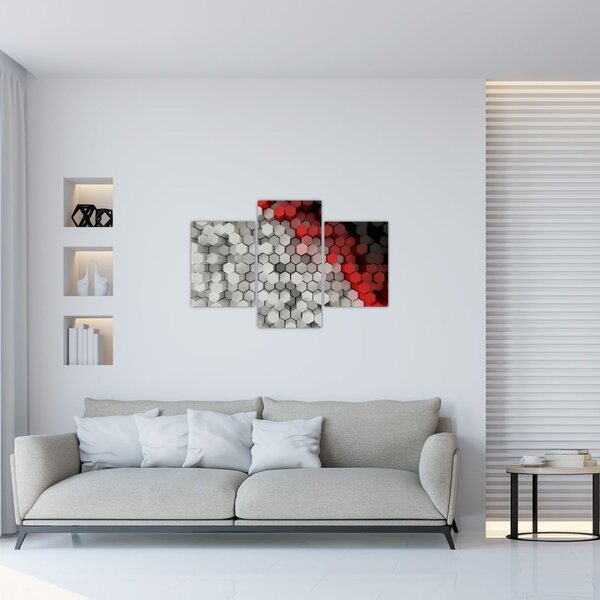 Tablou - 3D hexagoane (90x60 cm)