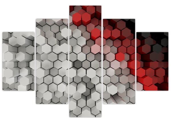 Tablou - 3D hexagoane (150x105 cm)