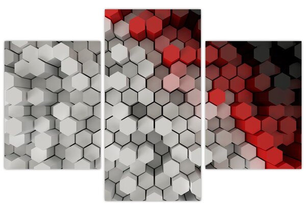 Tablou - 3D hexagoane (90x60 cm)