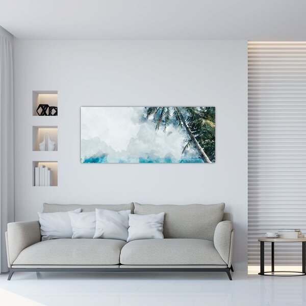 Tablou - Palmier lângă mare (120x50 cm)