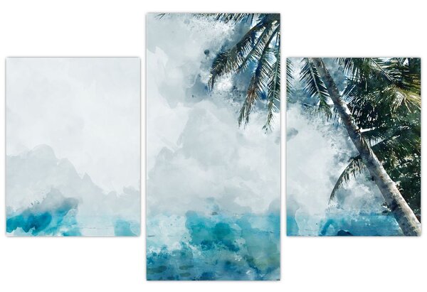 Tablou - Palmier lângă mare (90x60 cm)