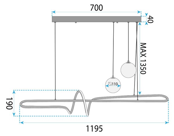 Lampa LED LHJ039-CP BRUSH GOLD