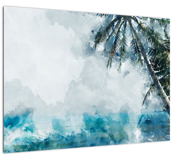 Tablou - Palmier lângă mare (70x50 cm)
