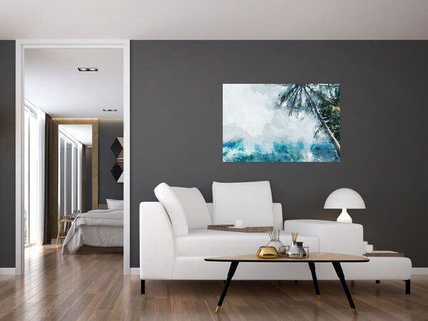 Tablou - Palmier lângă mare (90x60 cm)