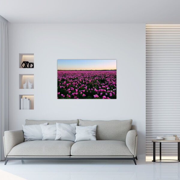 Tablou - Pajiștea cu lalele violet (90x60 cm)