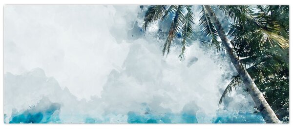Tablou - Palmier lângă mare (120x50 cm)