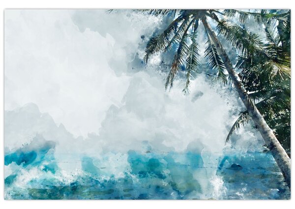Tablou - Palmier lângă mare (90x60 cm)