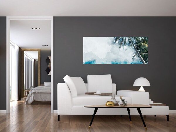Tablou - Palmier lângă mare (120x50 cm)