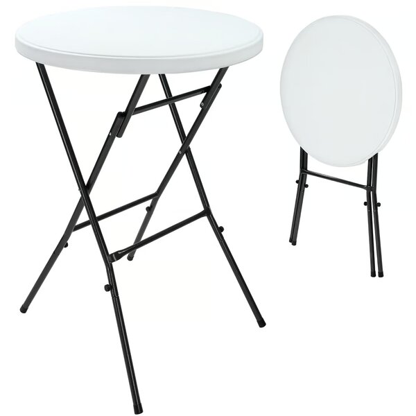 Masă de petrecere din plastic LYDA, Ø72x110cm, alb Casaria