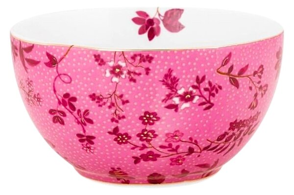 Bol din porțelan, Pip Studio, Flowers Pink, 12 cm, colecția Jolie