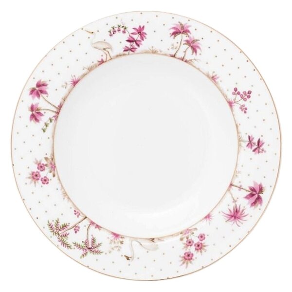 Farfurie adâncă, din porțelan, Pip Studio, Dots Gold Pink, 21.5 cm, colecția Jolie