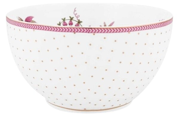Bol din porțelan, Pip Studio, Dots Gold Pink, 15 cm, colecția Jolie