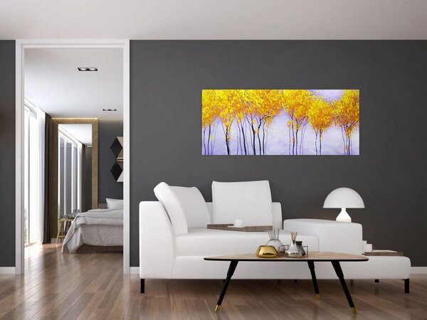 Tablou - Copaci galbeni (120x50 cm)