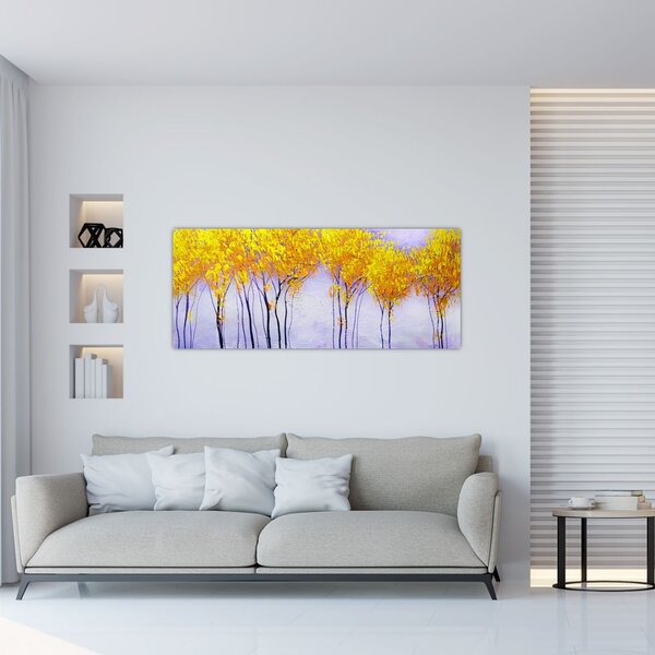 Tablou - Copaci galbeni (120x50 cm)