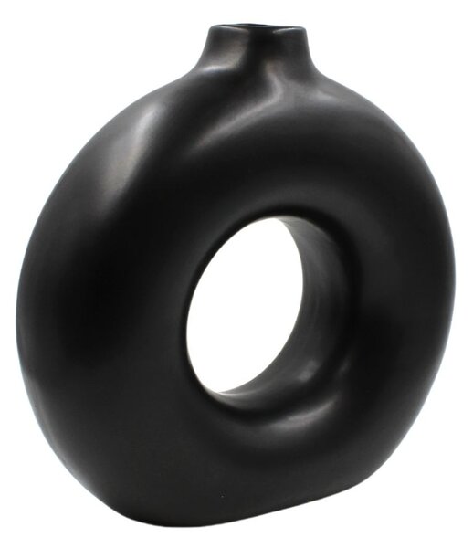 Vază decorativă, din porțelan, Arti Casa, 31 x 10,5 x 31 cm, negru