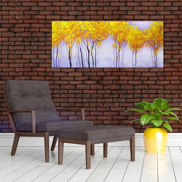 Tablou - Copaci galbeni (120x50 cm)