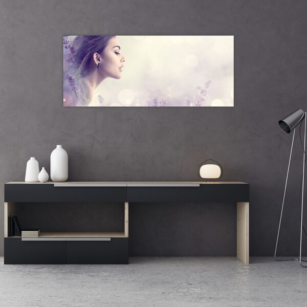 Tablou - Femeia cu lavandă (120x50 cm)