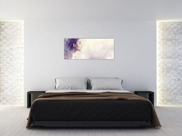 Tablou - Femeia cu lavandă (120x50 cm)