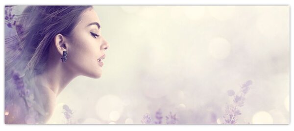Tablou - Femeia cu lavandă (120x50 cm)