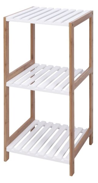 Etajeră de baie cu 3 rafturi – bambus & MDF, 33x34x79 cm, Bathroom Solutions