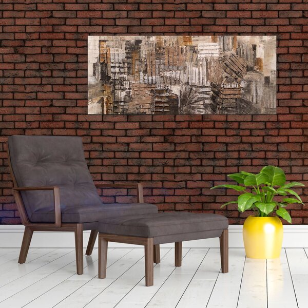 Tablou - Abstract, nuanțe maro (120x50 cm)