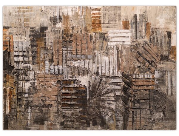 Tablou - Abstract, nuanțe maro (70x50 cm)