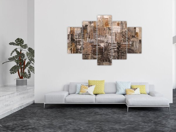 Tablou - Abstract, nuanțe maro (150x105 cm)