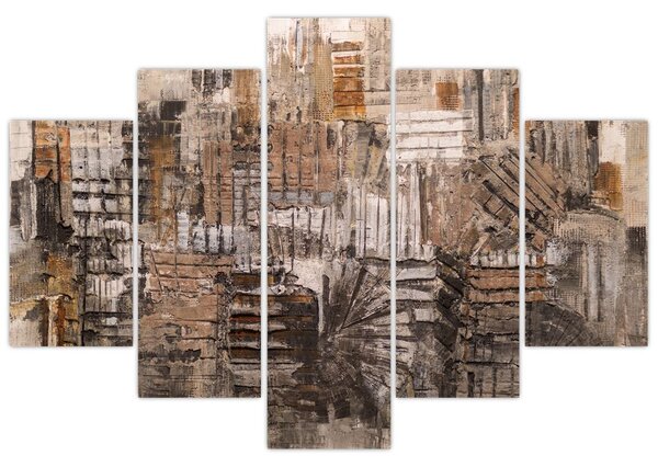 Tablou - Abstract, nuanțe maro (150x105 cm)