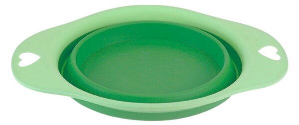 Bol pliabil, din silicon, pentru animale, 19 cm, culoarea verde
