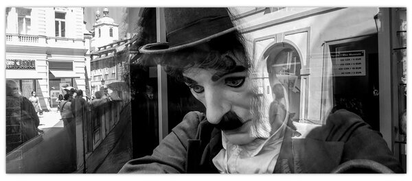 Tablou - Charles Chaplin la Praga (120x50 cm)