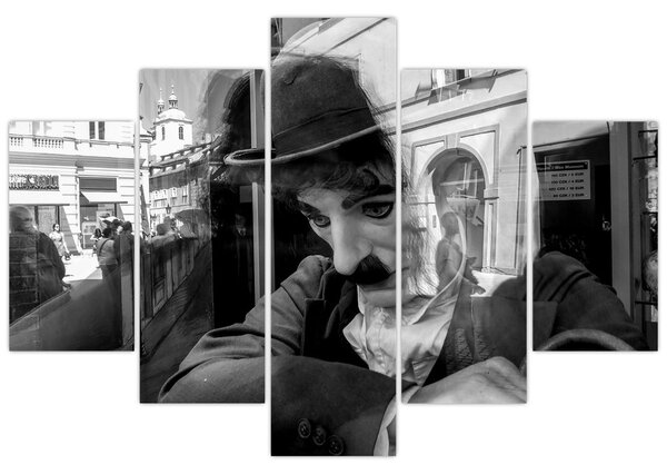 Tablou - Charles Chaplin la Praga (150x105 cm)
